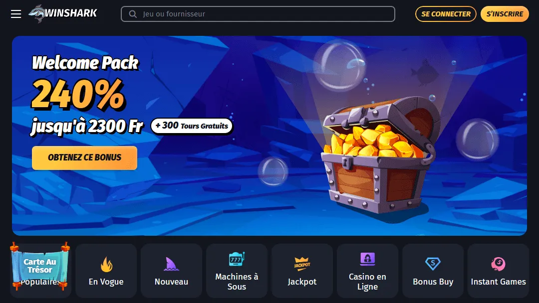 Bonus de bienvenue WinShark